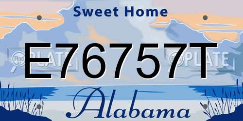 E76757T Alabama License Plate