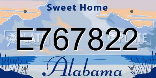 E767822 Alabama License Plate
