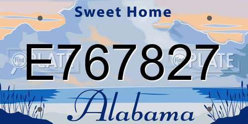 E767827 Alabama License Plate