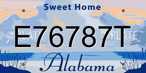 E76787T Alabama License Plate