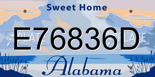 E76836D Alabama License Plate
