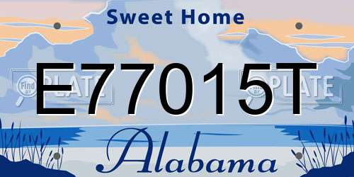 E77015T Alabama License Plate