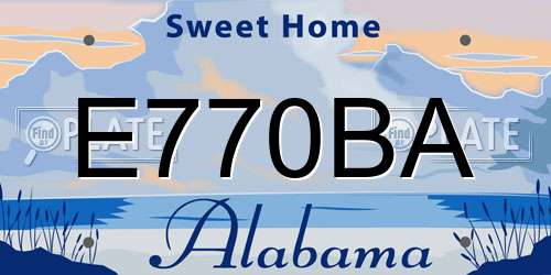 E770BA Alabama License Plate