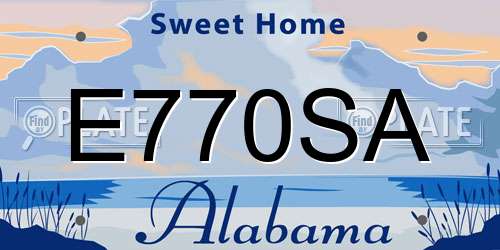 E770SA Alabama License Plate
