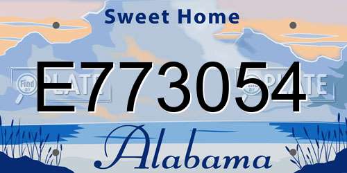 E773054 Alabama License Plate
