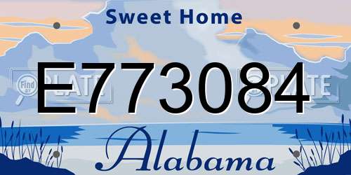 E773084 Alabama License Plate
