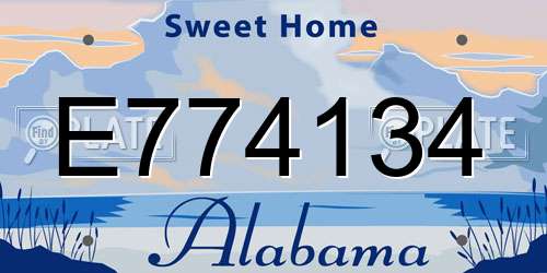 E774134 Alabama License Plate
