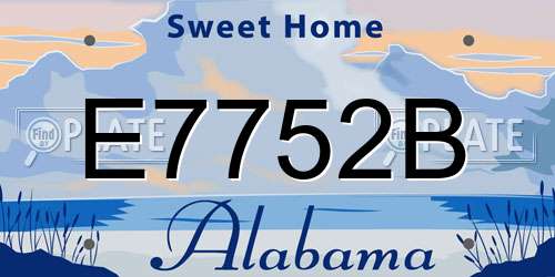 E7752B Alabama License Plate