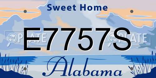 E7757S Alabama License Plate