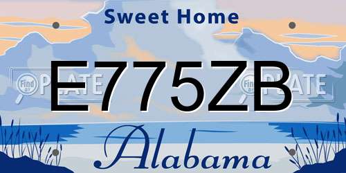 E775ZB Alabama License Plate