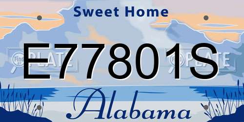 E77801S Alabama License Plate