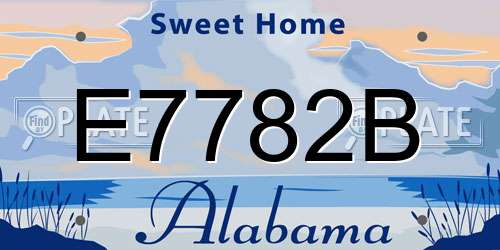 E7782B Alabama License Plate