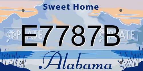 E7787B Alabama License Plate