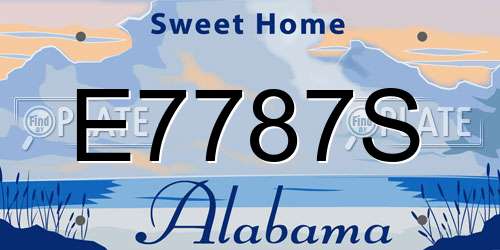 E7787S Alabama License Plate
