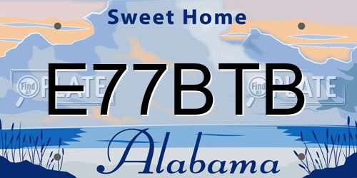 E77BTB Alabama License Plate