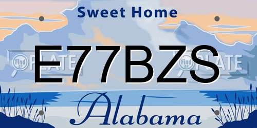 E77BZS Alabama License Plate