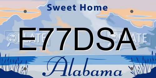 E77DSA Alabama License Plate