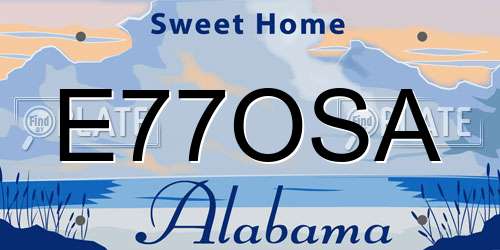 E77OSA Alabama License Plate