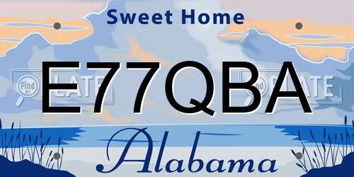 E77QBA Alabama License Plate
