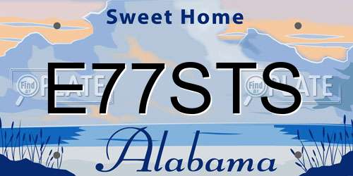 E77STS Alabama License Plate