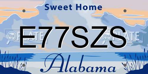 E77SZS Alabama License Plate