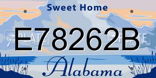 E78262B Alabama License Plate