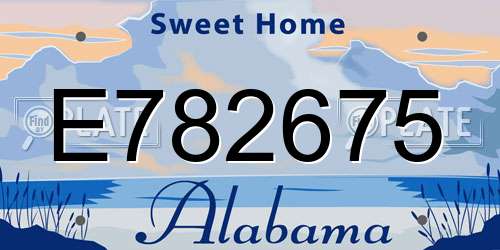 E782675 Alabama License Plate