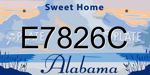 E7826C Alabama License Plate