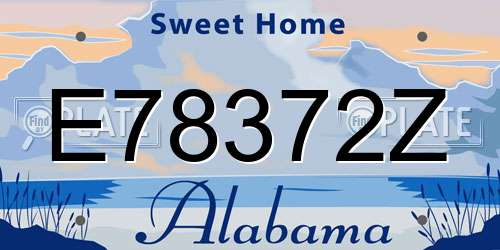 E78372Z Alabama License Plate