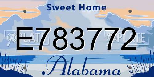 E783772 Alabama License Plate