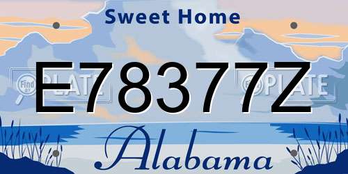 E78377Z Alabama License Plate