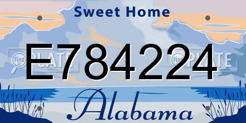 E784224 Alabama License Plate