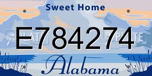 E784274 Alabama License Plate