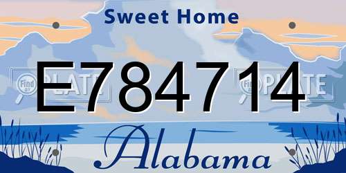 E784714 Alabama License Plate
