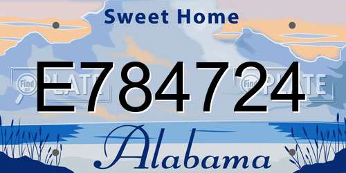 E784724 Alabama License Plate