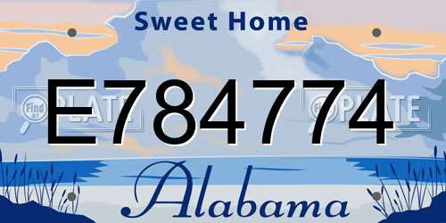 E784774 Alabama License Plate