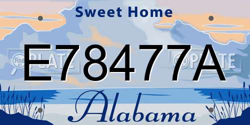 E78477A Alabama License Plate