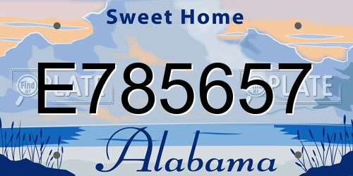 E785657 Alabama License Plate