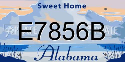 E7856B Alabama License Plate