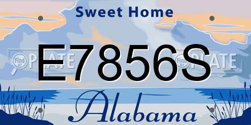 E7856S Alabama License Plate
