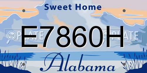 E7860H Alabama License Plate