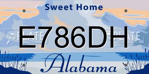 E786DH Alabama License Plate