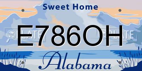 E786OH Alabama License Plate