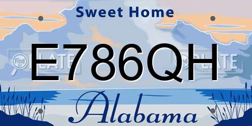 E786QH Alabama License Plate