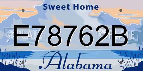 E78762B Alabama License Plate