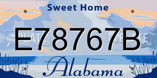 E78767B Alabama License Plate