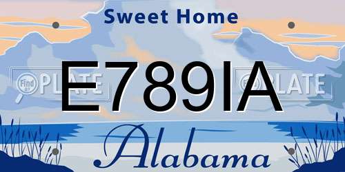 E789IA Alabama License Plate