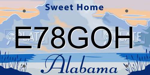 E78GOH Alabama License Plate