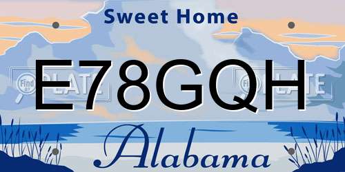 E78GQH Alabama License Plate