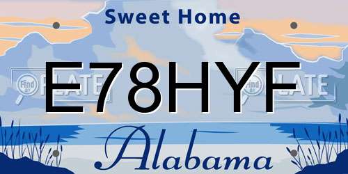 E78HYF Alabama License Plate